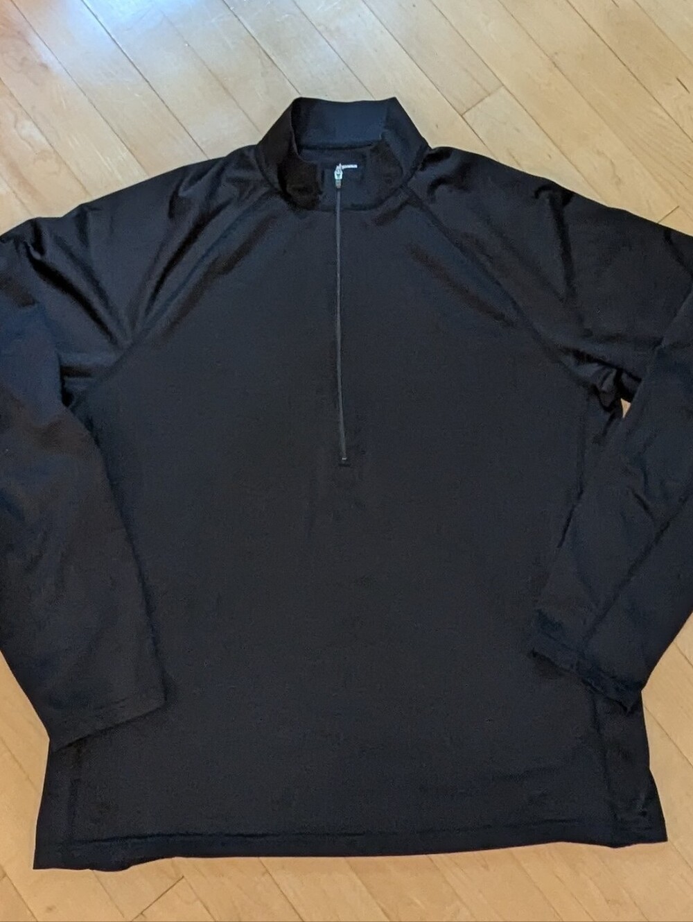MEC Men’s Quarter-Zip Performance Top Base Layer - Size L Black (Fitted)